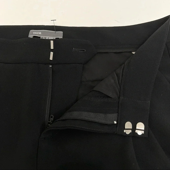 Vince Zipper Hem Pants Jogger Pleated Front Pockets Black High Rise Size 2 - Picture 6 of 8